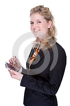 Businesswoman with PDA