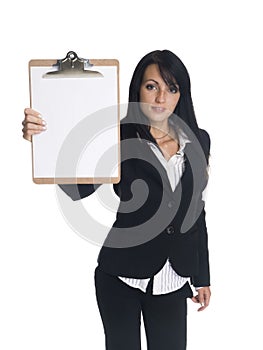 Businesswoman - presenting clipboard