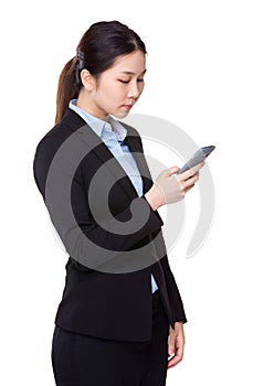 Businesswoman read on cellphone