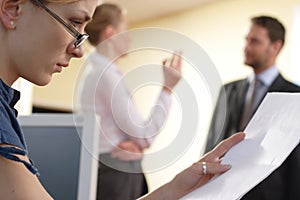 Businesswoman Reading Document