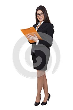 Businesswoman reading some documents