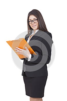 Businesswoman reading some documents