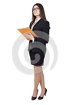 Businesswoman reading some documents