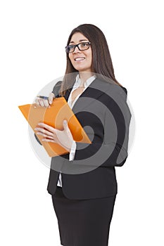 Businesswoman reading some documents