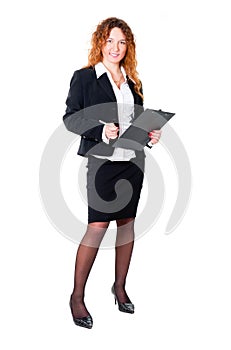 Businesswoman ready for write