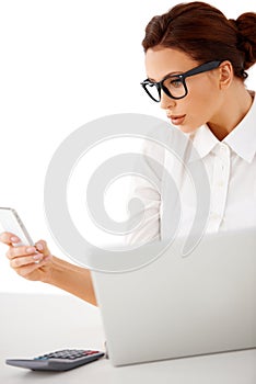 Businesswoman receiving a mobile call