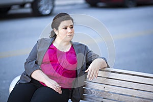 Businesswoman - Relaxing on a bench