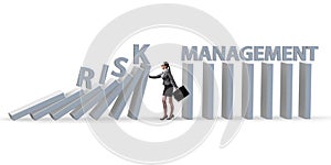 Businesswoman in risk management concept