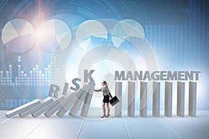 Businesswoman in risk management concept