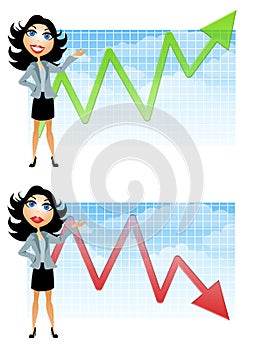 Businesswoman and Sales Charts