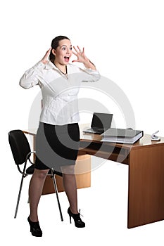 Businesswoman scream