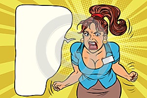 Businesswoman shouting, rage and anger