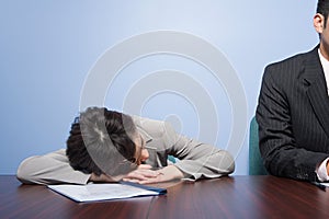 Businesswoman sleeping