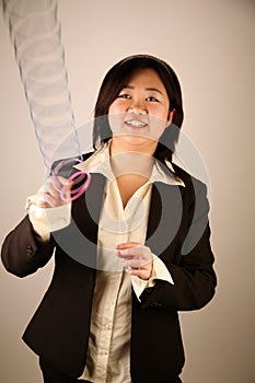 Businesswoman with a slinky photo