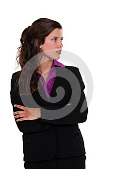 Businesswoman staring sideways