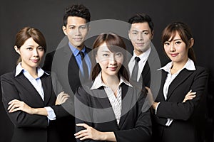 businesswoman with successful business team