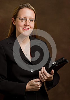 Businesswoman with tablet PC