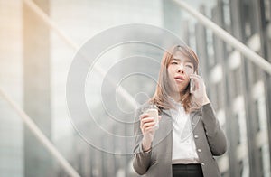 Businesswoman talk to mobile phone