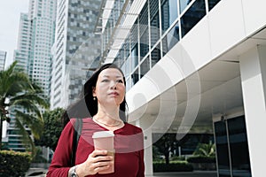 Businesswoman Talking On Cell Phone And Commuting