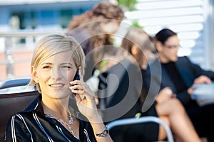 Businesswoman talking on mobile photo