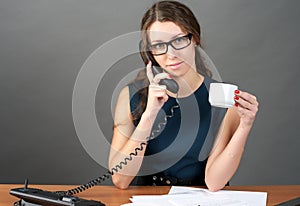 Businesswoman talking phone