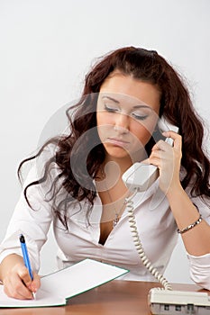 Businesswoman talking phone