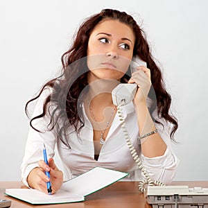 Businesswoman talking phone