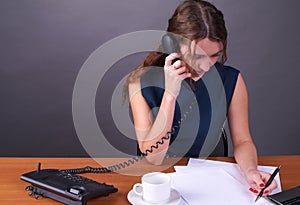 Businesswoman talking phone