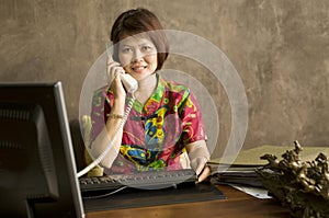 Businesswoman talking on the telephone