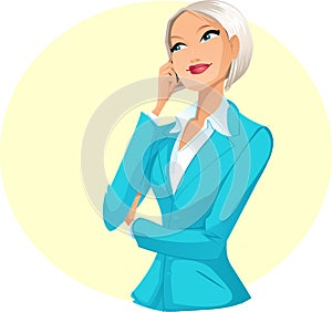 Businesswoman talking by telephone