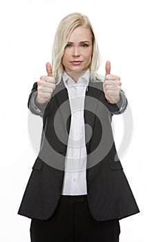 Businesswoman thumbs up