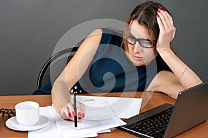 Businesswoman tired of work