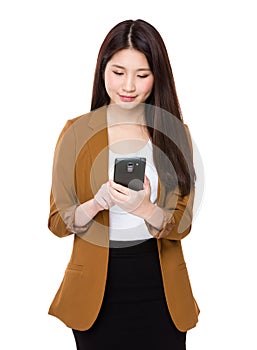 Businesswoman use of cellphone