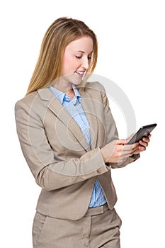 Businesswoman use of cellphone