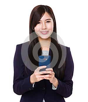 Businesswoman use of cellphone