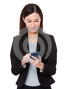 Businesswoman use of cellphone