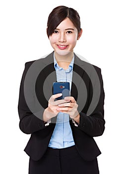 Businesswoman use of the cellphone