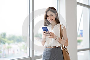 Businesswoman use smart phone