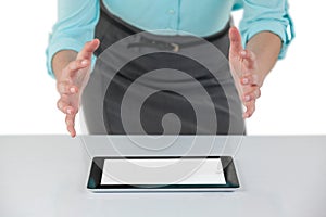 Businesswoman using digital tablet