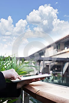 Businesswoman using digital tablet