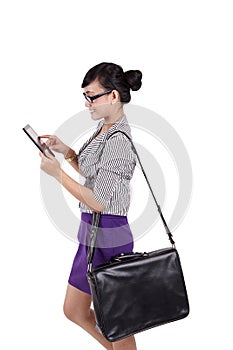Businesswoman using iPad photo