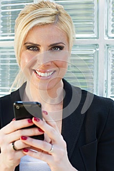 Businesswoman using smartphone