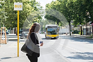 Businesswoman Waiting For Bus