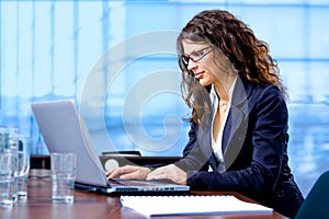 Businesswoman working on computer