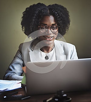 Businesswoman Working Computer Technology Concept