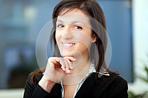 Businesswoman working in her office