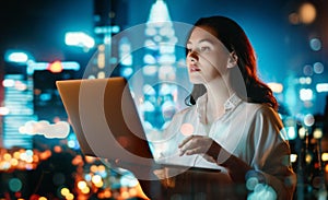 businesswoman working on laptop