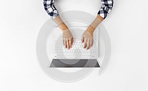 Businesswoman Working At Notebook