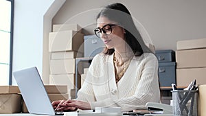 Businesswoman Working In Online Shop Storage