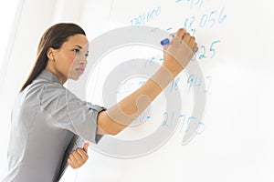 Businesswoman Writing On Whiteboard In Office